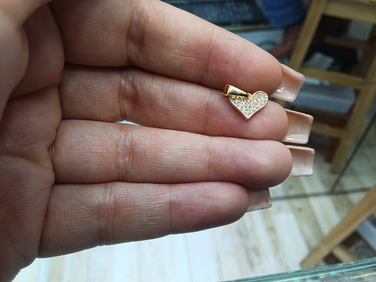 Dije corazón zircon blanco OL