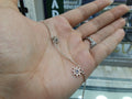 Pulsera timón con zircon azul en plata