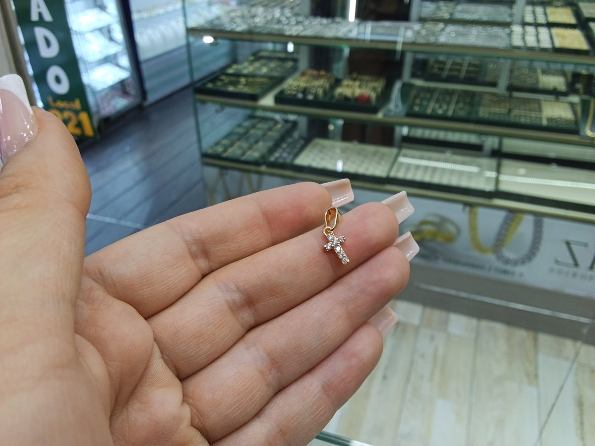 Dije cruz zircon blanco OL