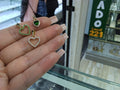 Dije corazones blanco y verde OL