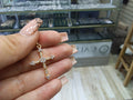 Dije cruz zircon blanco OL
