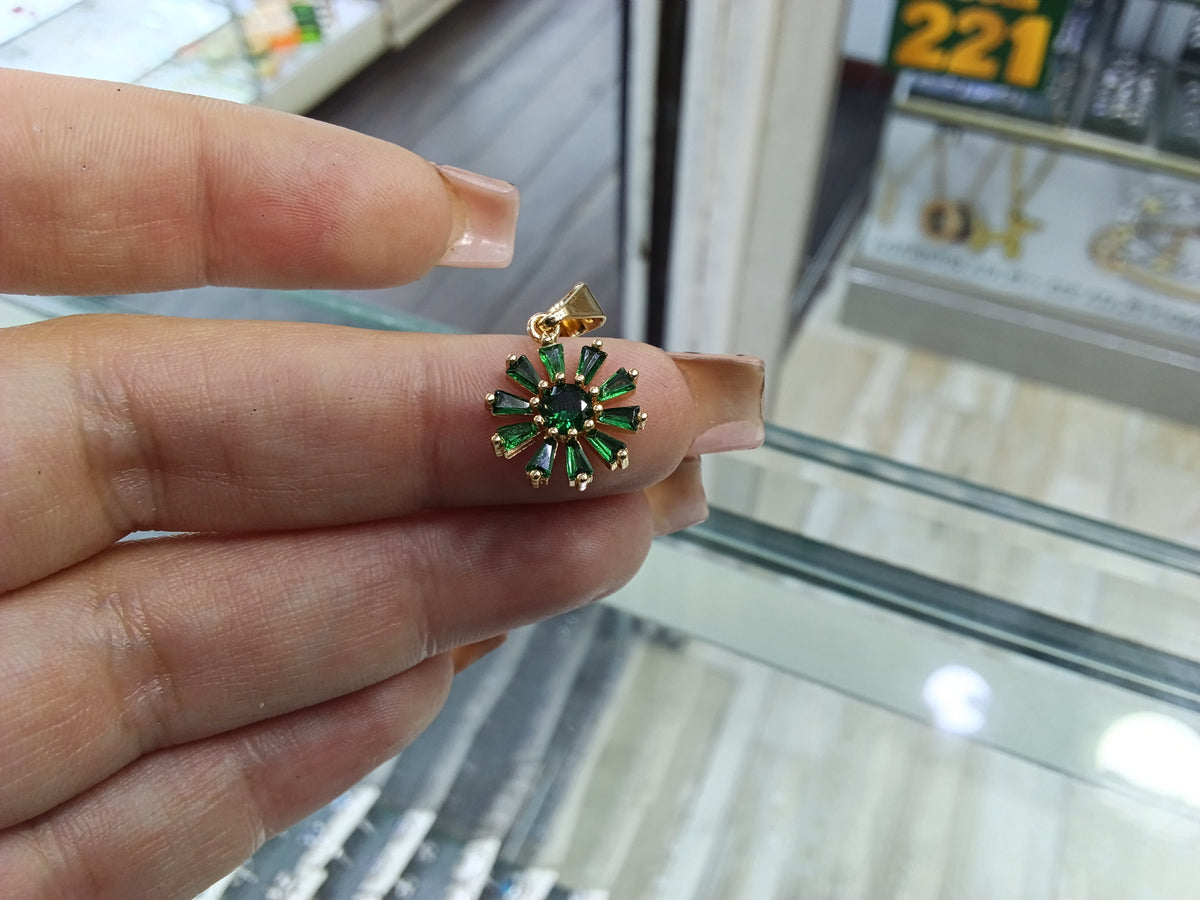 Dije flor verde OL