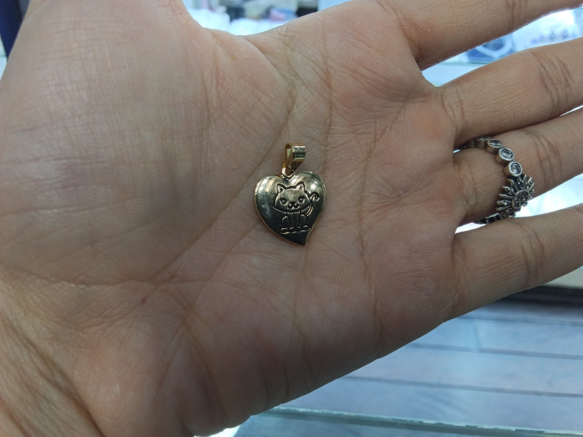 Dije corazón gato OL