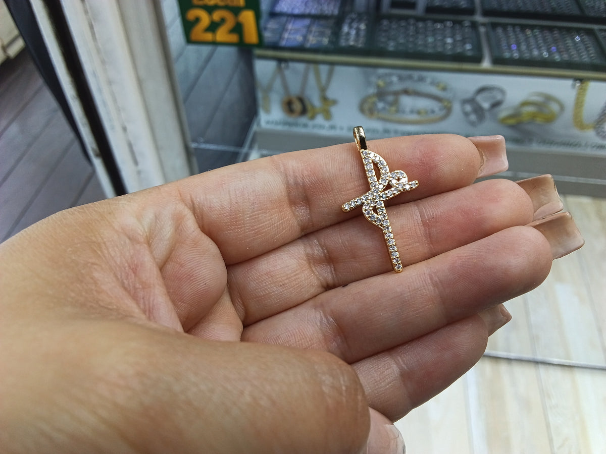 Dije cruz con zircon OL